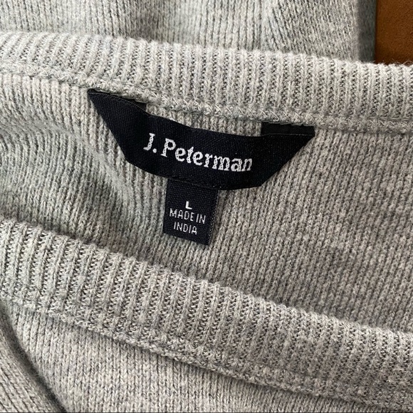 J. Peterman Suede Elbow Patch Rugby Raglan Sweatshirt - Picture 12 of 14